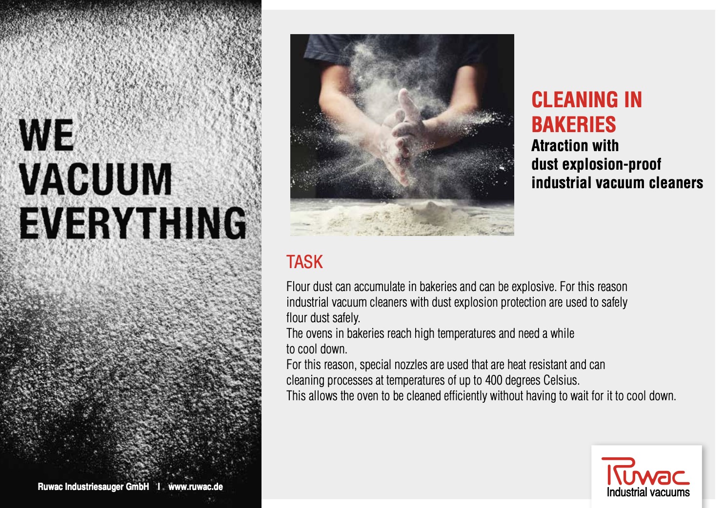 CLEANING IN BAKERIES Atraction with dust explosion-proof industrial vacuum cleaners preview