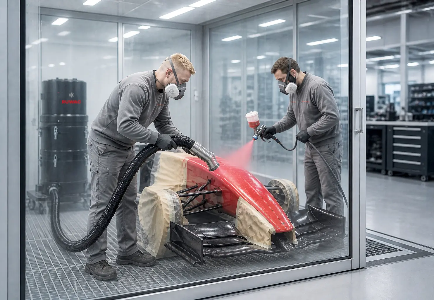 Umgang mit Farbpigmenten und Overspray