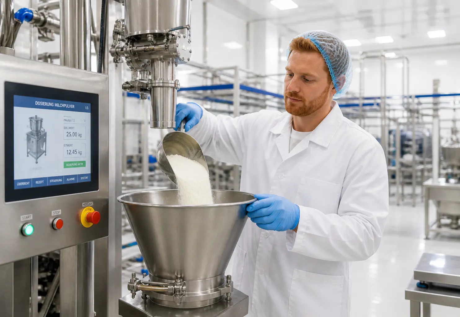 Pulverdosierung bei Milchprodukten
